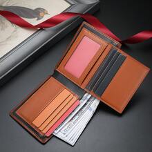 CARRKEN 新款男士钱包 时尚复古渐变色多功能对折钱包 青年学生多用途多卡位钱包 男士钱包 迷你钱包 钱包 小钱包 零钱包 男士钱包 皮革 - 棕色 - 查看 4