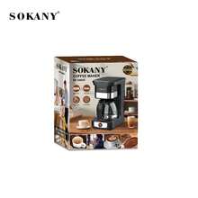 SOKANY 04045 Fully Automatic American Coffee Maker. Dual-Use For Tea And Coffee. Comes With Coffee Spoon, Coffee Pot And Filter. 650W High Power, 750ml Large Capacity, LED Display. One-Touch Operation. Metal Body. Suitable For Making Coffee, Tea And Other Beverages. Ideal For Home And Office Use, Must-Have For Coffee Lovers.