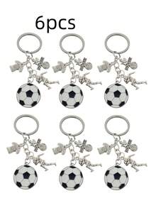 This Men's Football Themed Keychain (Football Player Shaped) Fully Showcases The Charm Of Football. It Is An Excellent Choice For Decorating Bags And Keys. Recommended As A Christmas Gift, Bag Accessory, Lanyard With ID Holder, Car Accessory, Bag Charm. - Multicolor - View 8