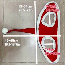 红色圣诞帽，白色滚边，专为马匹设计 - 柔软耐用的涤纶纤维马匹装饰头饰，适合圣诞节、拍照、节日派对 - 送给爱马人士和马术爱好者的完美礼物，舒适贴合