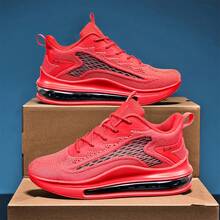 YTAT Men's Running Shoes Air Cushion Sports Shoes Light Tennis Walking Leisure Fitness Exercise - 紅色 - 查看 2