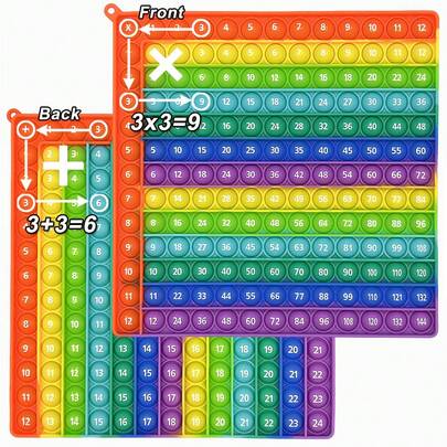 12x12 & 12+12 Multiplication & Addition Math Skills Practice Activity, Multiplication Table Math Learning Chessboard Game, Teacher Classroom Children Multiplication Addition Teaching Tool And Educational Toy
