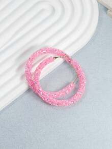 1 Pair Colorful Shiny Exaggerated Circle Earrings, Fashionable For Party And Daily Wear - circle - View 24