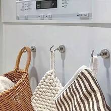 5pcs Magnetic Hooks, Strong Magnet Hooks, No Drilling Hooks, Suitable For Bathroom, Kitchen, Towel, Office, Refrigerator Or Metal Furniture - Silver - View 2