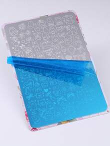 1pc Rabbit, Cat, Dog Nail Art Stamping Plate, Cute Cartoon Animal Design Y2K Style Nail Art Stamping Template, Nail Art Accessories, DIY Nail Salon, Nail Art Supplies