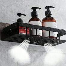 2pcs Bathroom Triangle Storage Rack, Rust-Proof Adhesive Mount With Hooks, Bathroom Organizer Shelf