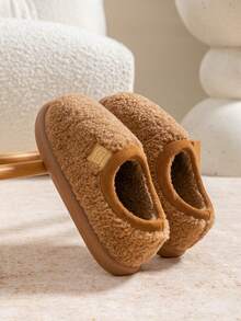 Unisex Retro Münzen Design Slip-On Pantoffeln mit dicken Sohlen, geeignet für den Winter Unisex minimalistische dicke Sohle warme Schneestiefel, thermisch gefüttert, geeignet für den Winter - Schwarz - Übersicht 9