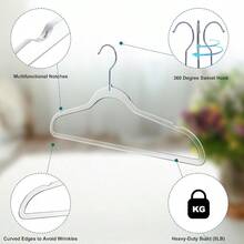 HAWTClear Plastic Hangers For Clothes 50 Pack - 17.5 Inch Heavy Duty Hangers Space Saving Crystal Acrylic 360 Degree Swivel Hook And Notches Clear 50 - Thông thoáng - Xem 2