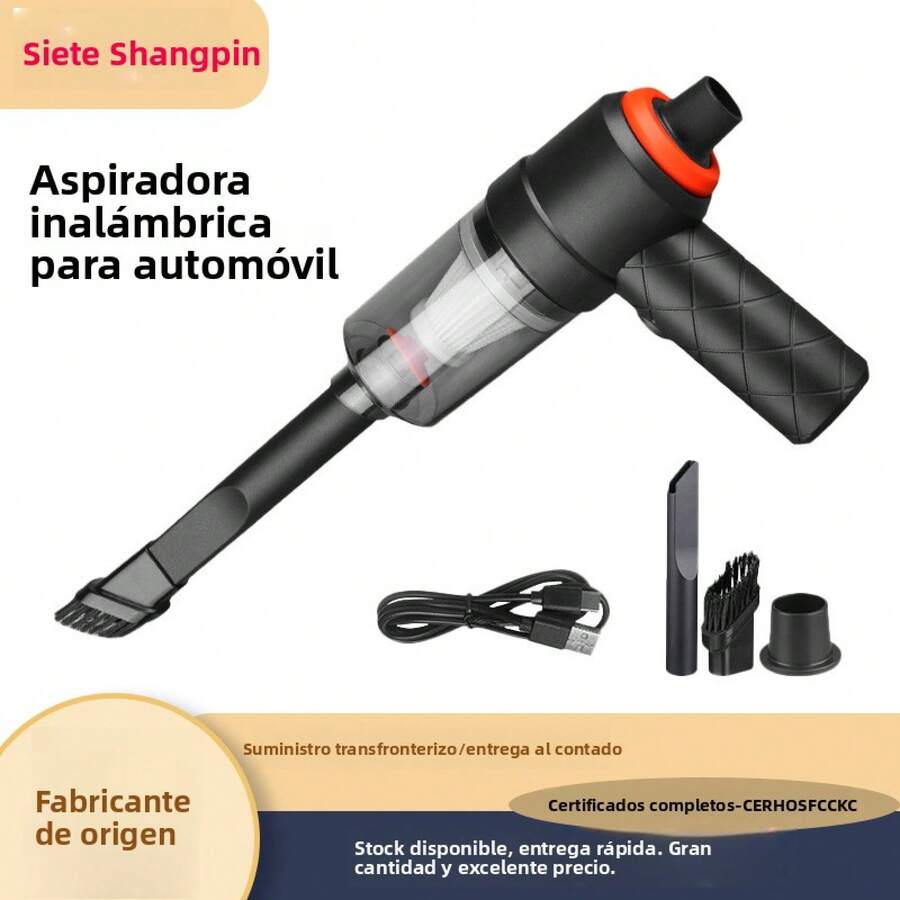 Aspiradora de coche transfronteriza, succión y soplado integrados, inalámbrica, de alta succión, portátil, mini, súper fuerte, para soplar polvo en el interior del coche - Aspiradora para coche 2037 - 3 en 1 (sopla, succiona y extrae) * 1200 mAh - Ver 1