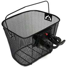 SEAFON Canasta de Bicicleta Delantera de Alambre Metálico, 34x25x26 cm, Desmontable con Liberación Rápida, Resistente y Ligera para Manillar, para Compras, Paseos y Transporte de Mascotas(default) - Multicolor - Ver 6