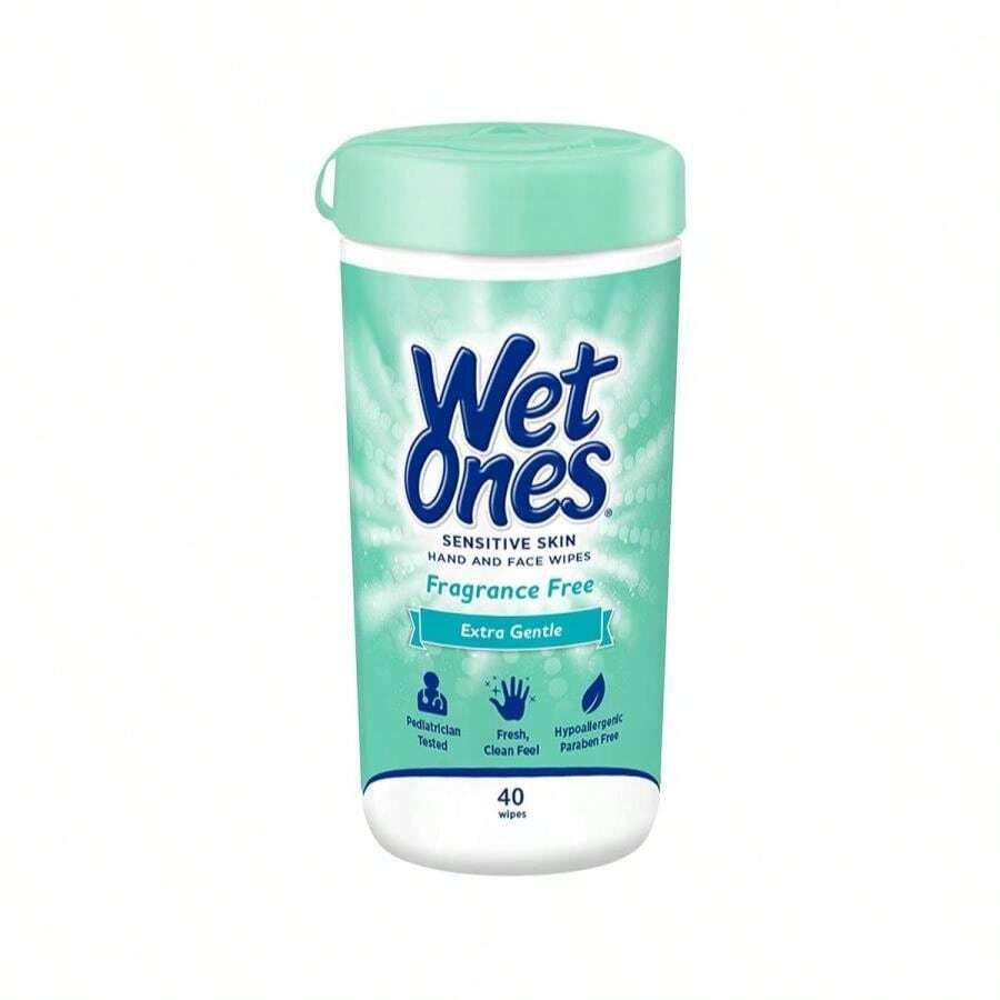 Wet Ones Hand And Face Wipes,U202FSensitive Skin Wipes | Unscented Wipes, Hand And Face Wipes Sensitive Skin, Wet Ones Sensitive Skin Wipes, 40 Ct Canister (6 Pack) - Màu B - Xem 1