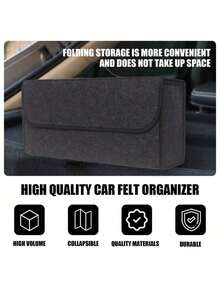 1pc Ultra-Light Foldable Storage Bag, Large Capacity Organizer Bag For Car Trunk, Bedroom, Clothes, Books, Stationery - A - View 1