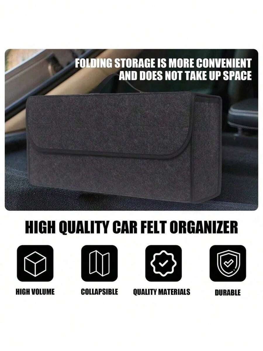 1pc Ultra-Light Foldable Storage Bag, Large Capacity Organizer Bag For Car Trunk, Bedroom, Clothes, Books, Stationery - A - View 1