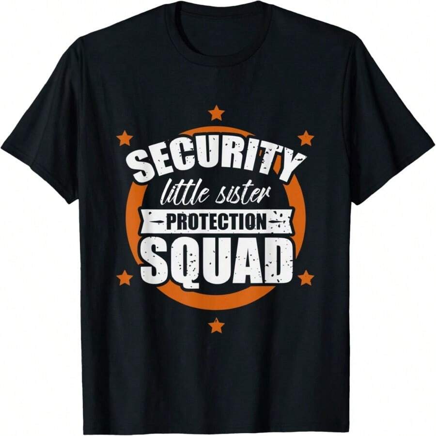 Little Sister Protection Security Brother T-Shirt.jpg - Negro - Ver 1