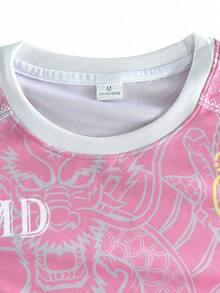 Customized La Liga Men's Football Jersey, Comfortable Round Neck Sports Sweatshirt, Suitable For Football Training, Casual Wear, And Gift - Pink - View 6