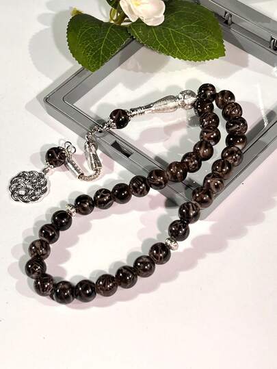 1串33颗10毫米玻璃手持念珠，穆斯林日常使用。