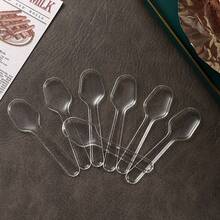 100 Pieces Of Transparent Plastic Spoons, Mini Disposable Spoons, Small Dessert Ice Cream Table Utensils, Jelly Yogurt Tasting Products, Appetizers, Family Parties, Picnics, Restaurant Kitchen Supplies, Suitable For Festivals, Birthday Parties, Parties, Wedding Parties, Graduation Season, Back To School Season Parties - Transparent - View 6
