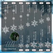 yOuMuaMua Adornos de cristal de 12 piezas para la decoracion del arbol de Navidad adornos de copo de nieve de acrilico transparente decoraciones para fiestas del Pais de las Maravillas de Invierno - Transparente+12 - Ver 3