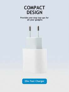 20W USB-C Fast Charger Adapter, Compatible With Apple 14 13 12 11 Pro Max PLUS, PD 20W Wall Charger, USB-C Phone Charger, EU Plug High Output Power