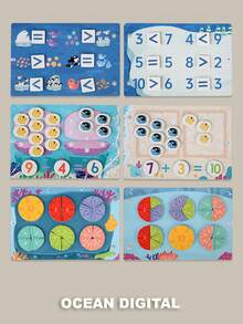 6pcs Themed Quiet Busy Books, Montessori Toys, Suitable For Preschool Learning Activities, Infant Toys, Children Toys, Educational Toys, Quiet Books, Travel Toys, Airplane Car Riding Activities, Sensory Toys, Fine Motor Skills, Letters Numbers, Animals, Colors, Shapes, Weather, Emotions, Matching Games, Preschool Workbooks, Birthday Gifts, Christmas Gifts, Suitable For 2-6 Years Old Boys And Girls - Multicolor - View 8