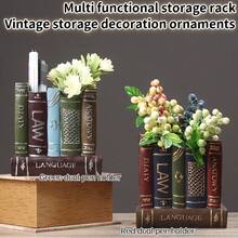 1 Stück Vintage Europäischer Holz Stifthalter, Aufbewahrung & Organisation: Büroorganisator für Zuhause, Stifthalter Box, Spender Behälter, Retro nostalgischer Stiftbecher, Holz Fake Bücher, multifunktionaler süßer kreativer Stifthalter mit Schublade - Schreibtischorganizer und dekorative Aufbewahrungsbox, Schulsachen, Büromaterial, Geschenk für Familie und Freunde, Geburtstagsgeschenk, Valentinstag Geschenk, Neujahrgeschenk, Urlaubsgeschenk