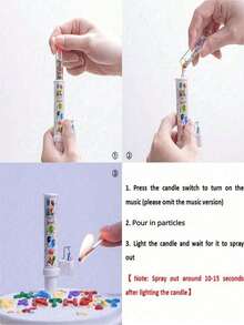 1 pièce Bougie musicale, surprise musicale, feux d'artifice, bougie et accessoires de pulvérisation chantante pour créer une ambiance de fête