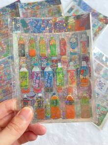 Cute Shiny Snack Stickers, Transparent Cartoon Candy Food Scrapbooking Stickers Set, Suitable For Phone, Laptop, Water Bottle, Cup, Backpack, Notebook - Multicolor - View 4