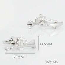 1 Pair French Shirt Cuff Links Gold Plated Copper Cuff Musical Instruments Cuff Links