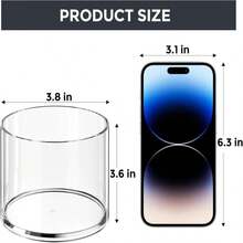 MaxGear Round Pen Holder 4 Pack Acrylic Cylinder Container, Pencil Holder For Desk Pen Cups For Utensil Makeup Brush, Clear Stationery Organizer For School Home Supplies Office Desk Accessories - ColorA - 查看 4