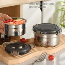 10/8/6/4/3/2/1件套不锈钢便当盒，厨房冰箱储存保鲜剂，学校午餐盒，餐食保鲜盒水果沙拉保鲜食品储存盒户外野餐食品保鲜盒谷物储存盒，防漏餐食准备午餐盒密封保鲜剂，厨房肉类、腌菜、水果和蔬菜保鲜， - 銀色 - 查看 11