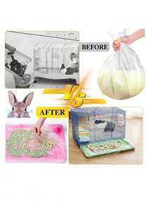 50/10片装一次性塑料底膜，适用于宠物/厕所垫、鸟/兔笼、猫砂袋、狗厕所尿垫、清洁垫 - 彩色 - 查看 5