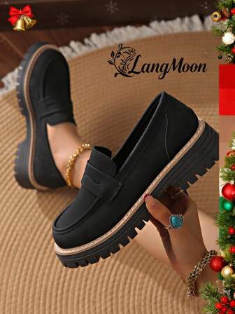 2025秋冬畅销款，高端时尚优质绒面休闲舒适装饰乐福鞋，女士轻便透气乐福鞋，适合校园，派对，聚会，时尚优质皮革材质新款女士平底鞋，简约设计，可爱校园优雅公主风，纯色性感高端，ins公主风适合派对和日常穿着女士平底鞋，适合圣诞节，万圣节，购物