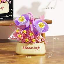 12pcs Micro Granule Flower Pot Building Block Set/Building Block Flower Pot, Eternal Spring/Suitable For Desktop Decoration, Display Collection/ Floral Art, Create Warm Home/A Wonderful Gift For Family, Friends, Couples/Made Of ABS Material - Multicolor - View 16