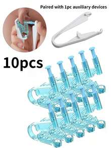 10/5件套一次性耳洞穿刺枪套装，配1个辅助装置，无菌卫生易用鼻唇耳洞穿刺工具套装，含耳钉、身体饰品配件