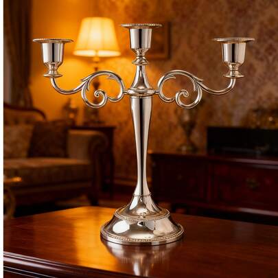 1 件欧式三头饰品婚礼烛光晚餐酒店家居装饰万圣节、幽灵、秋季、节日、假期圣诞节、冬季、节日、节日、房间装饰、礼物