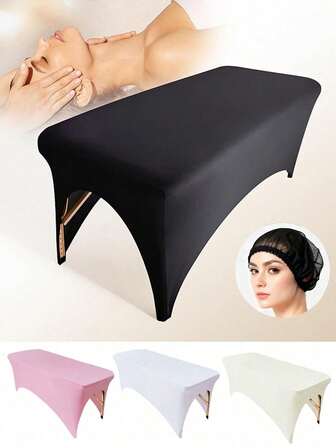 1 件 6 英尺沙龙按摩床罩，弹性睫毛嫁接床单，适用于美容院的睫毛床、按摩床和一次性按摩帽。这款床罩抗皱、可水洗、弹性贴合，适用于美容院、睫毛床、SPA 和水疗中心。耐用的面料是专业美容院的理想之选。