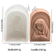 Moldes de silicona con diseños religiosos de María y la Cruz - Duraderos y de fácil desmoldeo para velas, resina, manualidades de arcilla, diseños religiosos intrincados ideales para decoración espiritual y regalos de bricolaje con temas de fe - Blanco - Ver 4