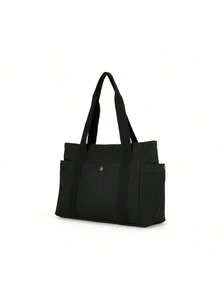 1pc/2pcs Large Capacity Canvas Tote Bag, Multi-Pocket Shoulder Bag, Reusable Shopping Bag, Comfortable Handle, Convenient To Carry, Suitable For Daily Use And Gifting, Portable Handbag For School, Work, Travel And Shopping - Multicolor - View 24