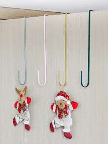 Gancho ajustable para corona de Navidad, gancho de hierro metálico decorativo para puerta, gancho de forja navideño sin perforación, gancho extendido para colgar coronas de Navidad, ganchos extendidos para colgar ropa en tiendas - Rojo - Ver 10