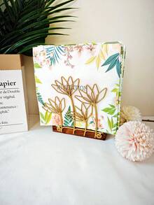 1pc Ginkgo Biloba Decor Napkin Holder, Gold Napkin Storage Rack For Dining Table - Gold - View 16