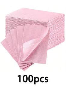 125片装一次性粉黑美甲桌垫，可折叠清洁垫，美甲沙龙桌布/修甲巾，多功能美容纹身垫 - 彩色 - 查看 22