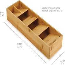 Joseph Joseph DrawerStore Compact Utensil Organizer For Kitchen Drawer Silverware, Flatware Tray, Small, Bamboo - ColorB - 查看 2