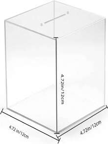 12*12*12cm/4.72*4.72*4.72in Adult Transparent Acrylic Non-Opening Piggy Bank, Adult Money Saving Box, Halloween/Thanksgiving/Birthday/Graduation Gift - Multicolor - View 6