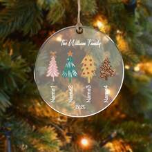 1pc Personalized Christmas Ornaments With 2-6 Names - Custom Christmas Ornaments 2025, Ornaments For Christmas Trees, Christmas Decor, Xmas Gifts - Style 2 - View 14