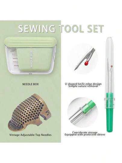 Kit de agujas de coser para manualidades y reparaciones DIY, juego de herramientas de máquina de coser rápidas