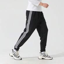 Adidas [Traje deportivo para hombre] Camiseta M SL SJ TT, cuello redondo, manga corta de algodón, + pantalón largo TIRO ES W PNT, pantalón deportivo tejido, para uso en casa o para entrenar - Negro - Ver 5