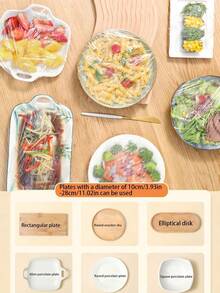 90-100个透明塑料盖，PE薄膜塑料袋，碗盖，剩菜盖，厨房必备食品保鲜用品 - 彩色 - 查看 8