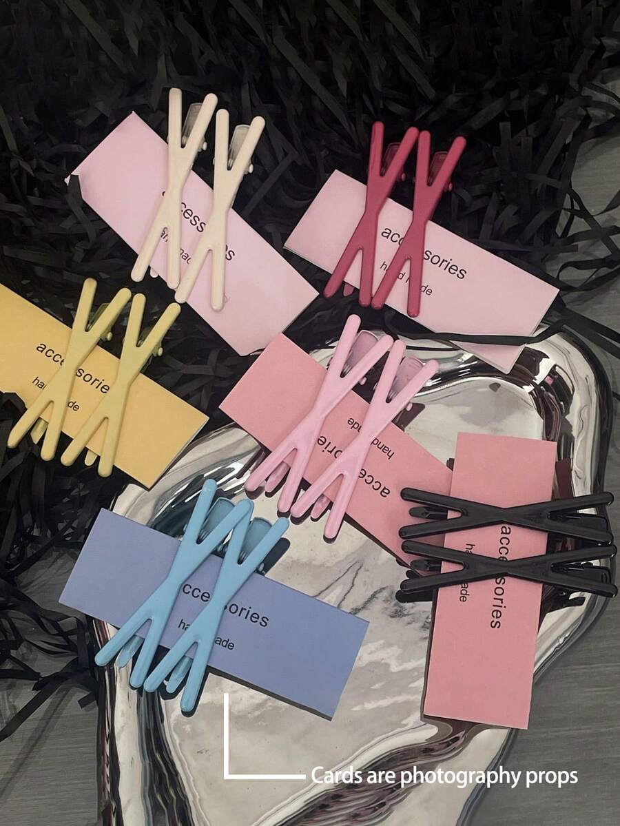 12 piezas Clips para el cabello de colores de caramelo estilo Y2K para volver al colegio, rosa, blanco, rojo rosa, negro, azul, amarillo en forma de X, accesorios de cabello versátiles y elegantes, adecuados para uso diario, casual, fiesta, commute, playa, peinado, maquillaje, pinzas para el cabello, pasadores, barrettes, accesorios de San Valentín, accesorios para la cabeza, horquillas, verano, vacaciones, viajes, festivales, cumpleaños - Multicolor - Ver 1
