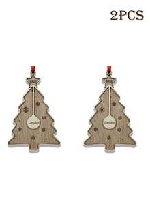 LICVIC Custom Christmas Decorations, Personalized Christmas Tree Decorations, Customized 1-7 Names Ornaments, Customizable Christmas Decor, Diy Ornaments, Christmas, Living Room Decor, Outdoor, Garden, Double-Layer Wooden Pendant, Christmas Crafts, Room Decor, Mom, Dad, Family,Elegant Living,Artful Living - Style a - View 7
