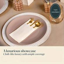 100pcs Disposable Linen-Texture Napkins With Cutlery Pouch, Highly Absorbent Cloth-Like Table Napkins For Kitchen, Bathroom, Party, Wedding, Dinner, Event - Multicolor - View 3